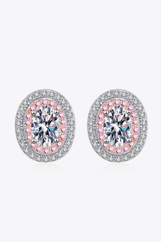 Platinum-Plated Moissanite Stud Earrings - Flyclothing LLC