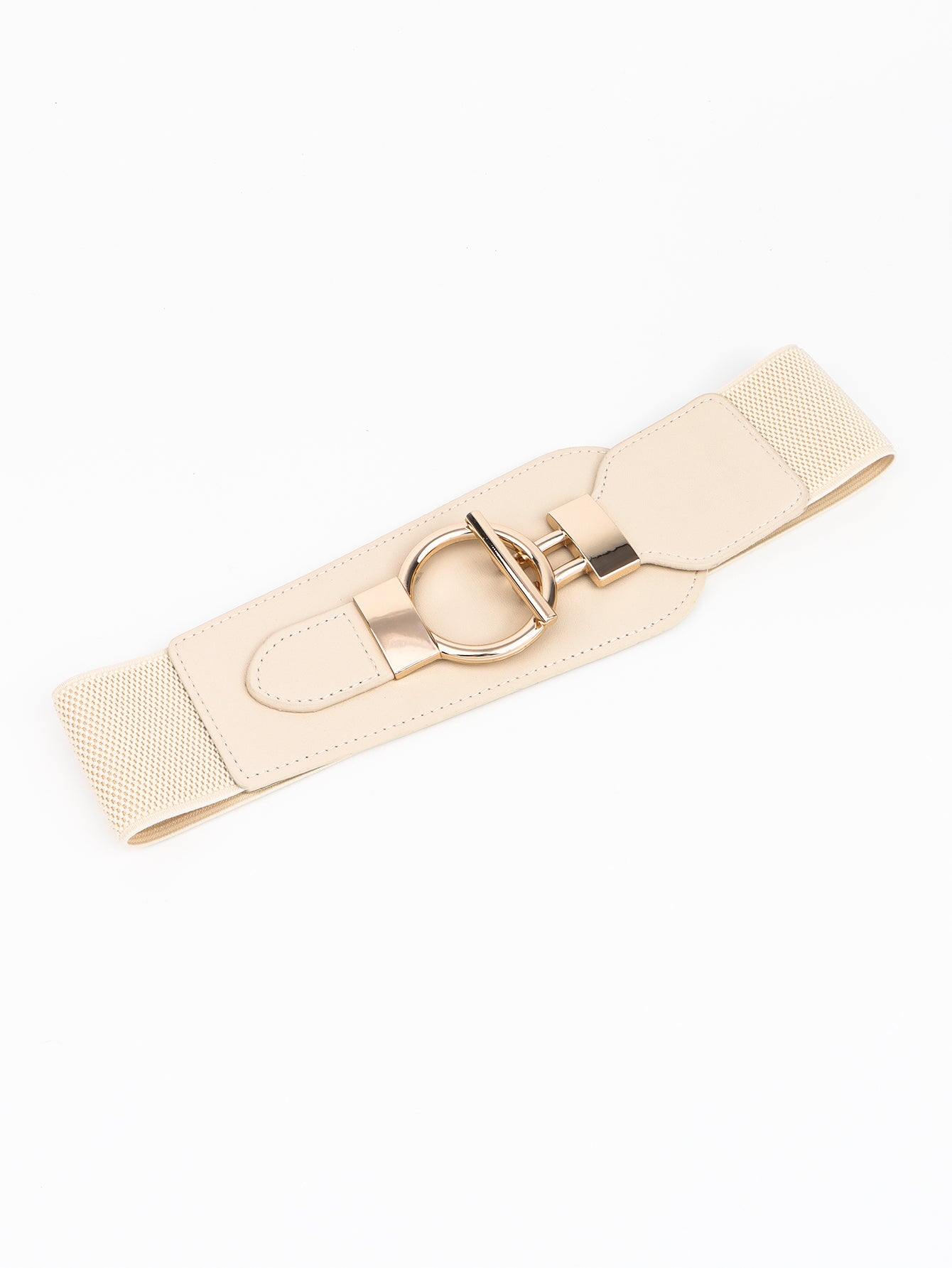 PU Elastic Wide Belt with Alloy Buckle - Flyclothing LLC