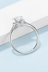 1 Carat Moissanite 925 Sterling Silver Split Shank Ring - Flyclothing LLC