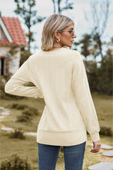 Square Neck Long Sleeve Blouse - Flyclothing LLC