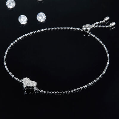 Moissanite 925 Sterling Silver Heart Bracelet - Flyclothing LLC