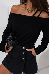 Off-Shoulder Spaghetti Strap Blouse - Flyclothing LLC