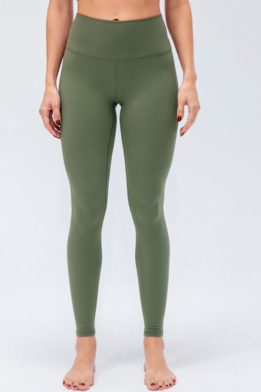 Wide Waistband Slim Fit Active Leggings - Flyclothing LLC