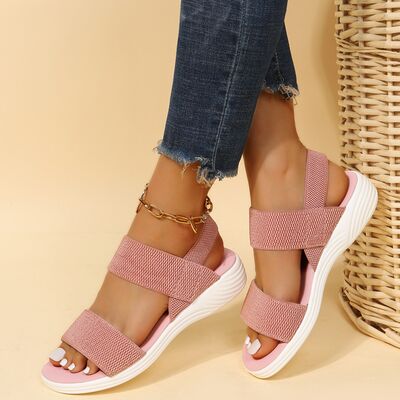 Rubber Open Toe Low Heel Sandals - Flyclothing LLC