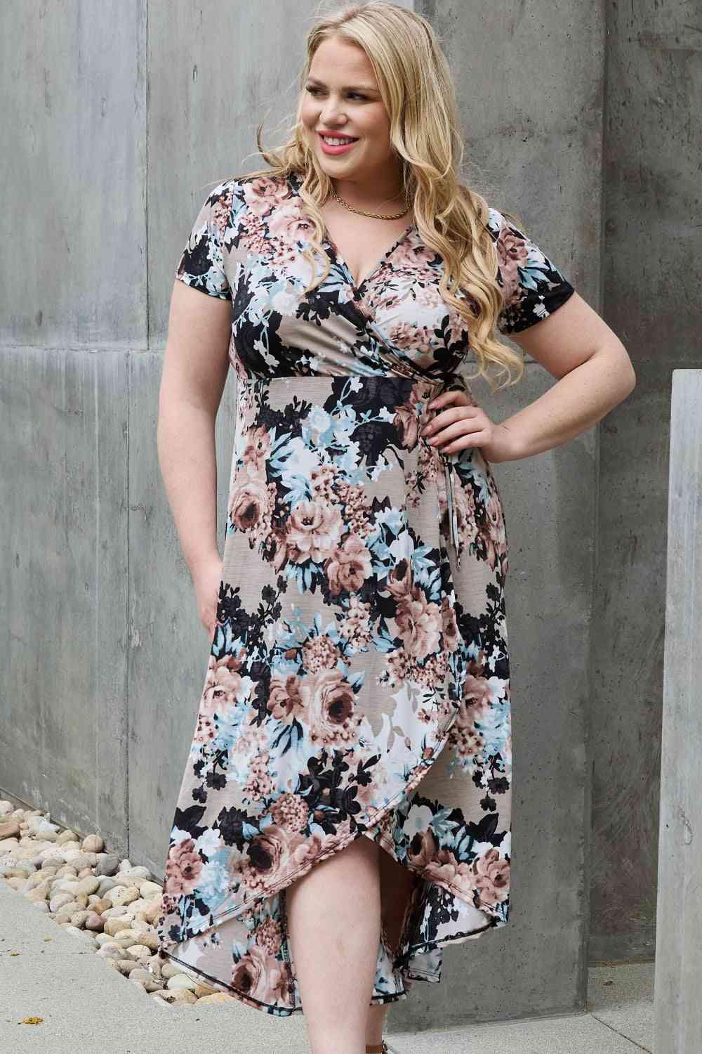 Heimish Give Me Roses Full Size Floral Maxi Wrap Dress - Flyclothing LLC