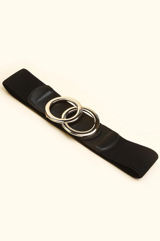 Zinc Alloy Buckle Elastic PU Belt - Flyclothing LLC