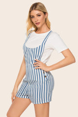 Striped Scoop Neck Romper - Flyclothing LLC