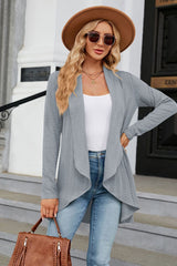 Open Front Long Sleeve Cardigan - Flyclothing LLC