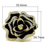 Alamode IP Gold(Ion Plating) Brass Ring with Top Grade Crystal in Clear - Alamode