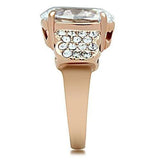 Alamode IP Rose Gold(Ion Plating) Brass Ring with AAA Grade CZ in Clear - Alamode