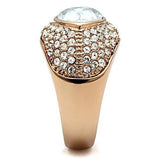 Alamode IP Rose Gold(Ion Plating) Brass Ring with Top Grade Crystal in Clear - Alamode