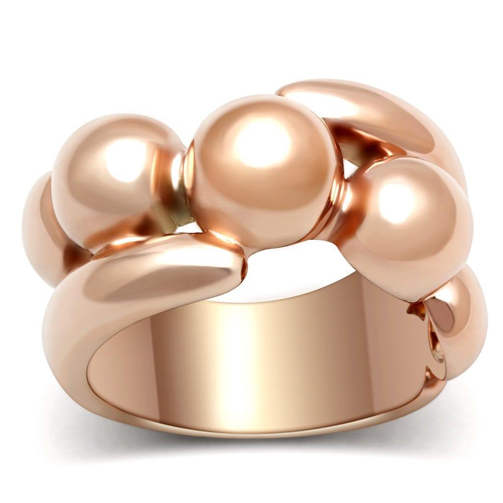 Alamode IP Rose Gold(Ion Plating) Brass Ring with No Stone - Alamode