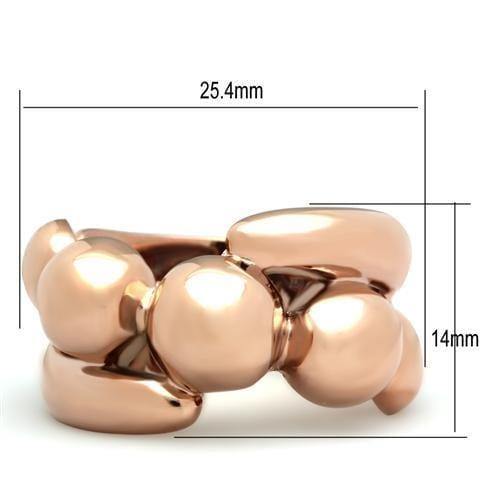 Alamode IP Rose Gold(Ion Plating) Brass Ring with No Stone - Alamode