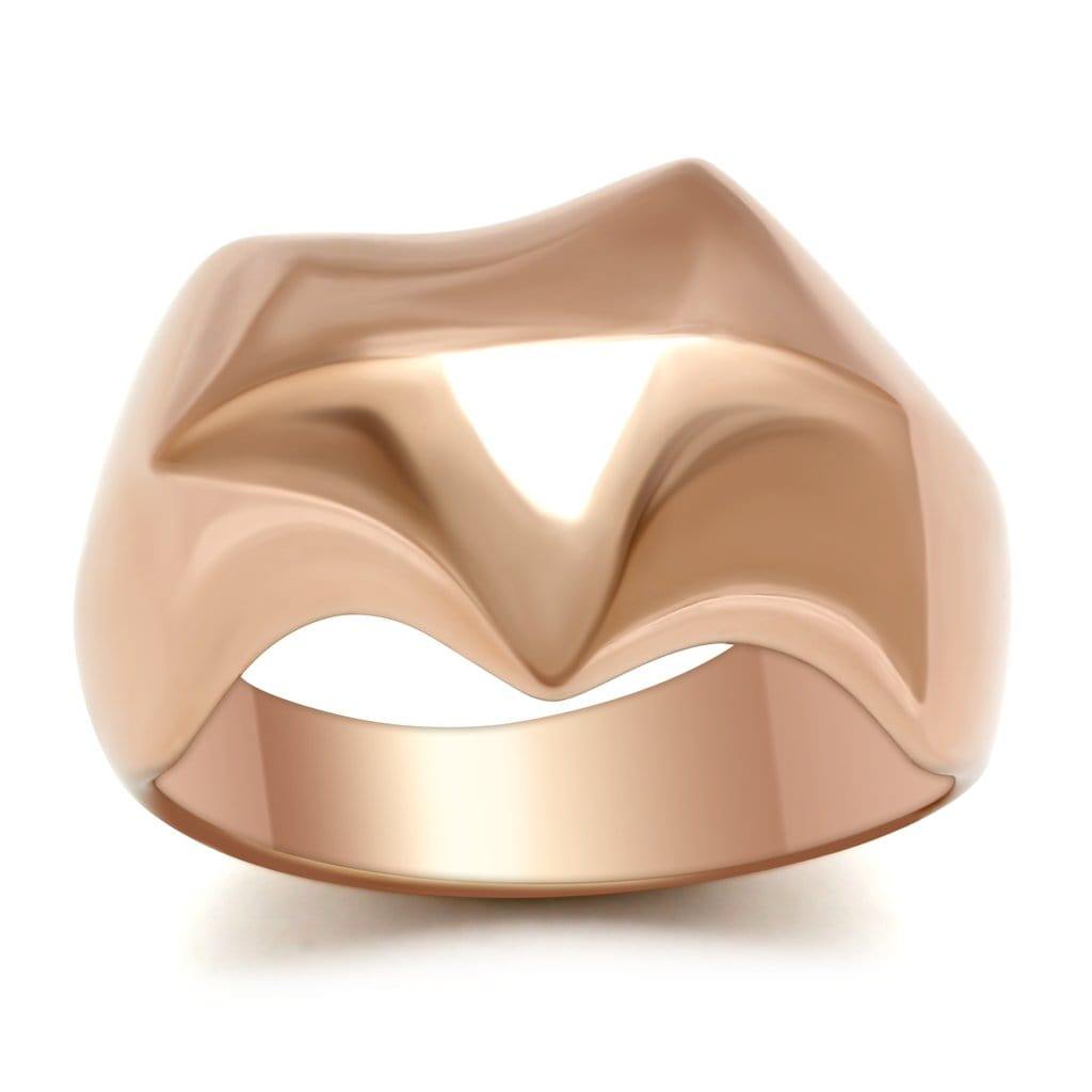 Alamode IP Rose Gold(Ion Plating) Brass Ring with No Stone - Alamode