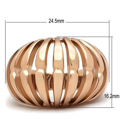 Alamode IP Rose Gold(Ion Plating) Brass Ring with No Stone - Alamode