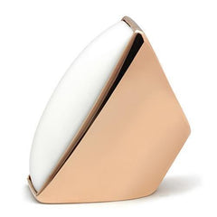 Alamode IP Rose Gold(Ion Plating) Brass Ring with Synthetic Synthetic Stone in White - Flyclothing LLC