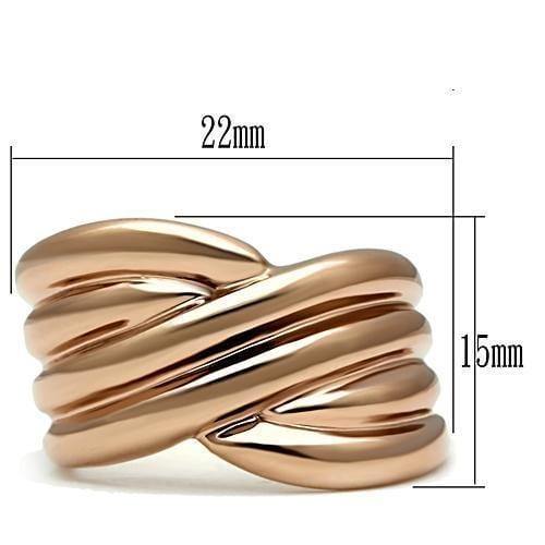 Alamode IP Rose Gold(Ion Plating) Brass Ring with No Stone - Alamode