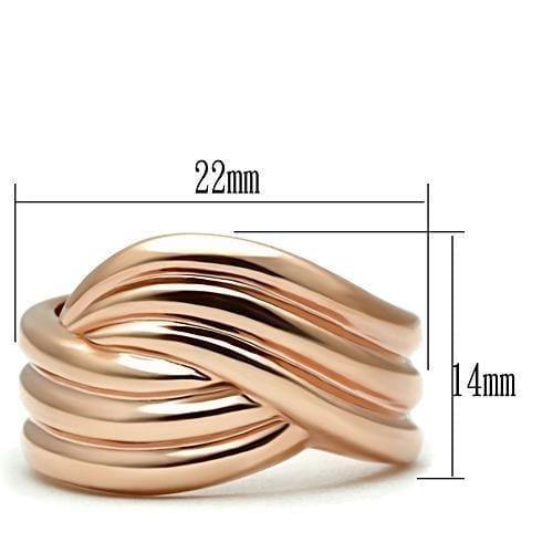 Alamode IP Rose Gold(Ion Plating) Brass Ring with No Stone - Alamode