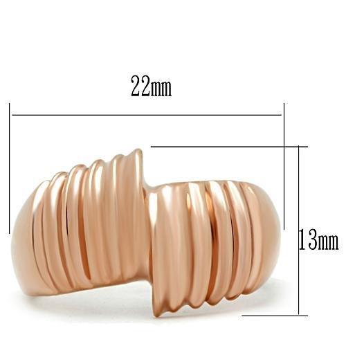 Alamode IP Rose Gold(Ion Plating) Brass Ring with No Stone - Flyclothing LLC