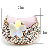 Alamode IP Rose Gold(Ion Plating) Brass Ring with Top Grade Crystal in Clear - Alamode