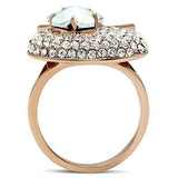 Alamode IP Rose Gold(Ion Plating) Brass Ring with Top Grade Crystal in Clear - Alamode