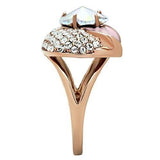 Alamode IP Rose Gold(Ion Plating) Brass Ring with Top Grade Crystal in Clear - Alamode