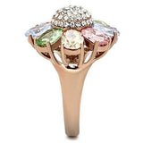 Alamode IP Rose Gold(Ion Plating) Brass Ring with AAA Grade CZ in Multi Color - Alamode