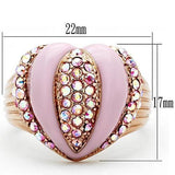 Alamode IP Rose Gold(Ion Plating) Brass Ring with Top Grade Crystal in Light Rose - Alamode