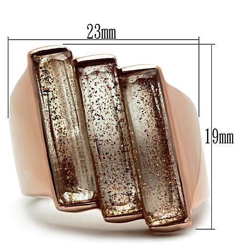 Alamode IP Rose Gold(Ion Plating) Brass Ring with Synthetic Spinel in Topaz - Alamode