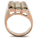 Alamode IP Rose Gold(Ion Plating) Brass Ring with Synthetic Spinel in Topaz - Alamode