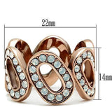 Alamode IP Rose Gold(Ion Plating) Brass Ring with Top Grade Crystal in Aurora Borealis (Rainbow Effect) - Alamode