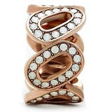 Alamode IP Rose Gold(Ion Plating) Brass Ring with Top Grade Crystal in Aurora Borealis (Rainbow Effect) - Alamode