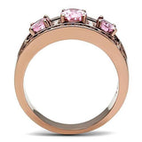 Alamode IP Rose Gold(Ion Plating) Brass Ring with AAA Grade CZ in Rose - Alamode