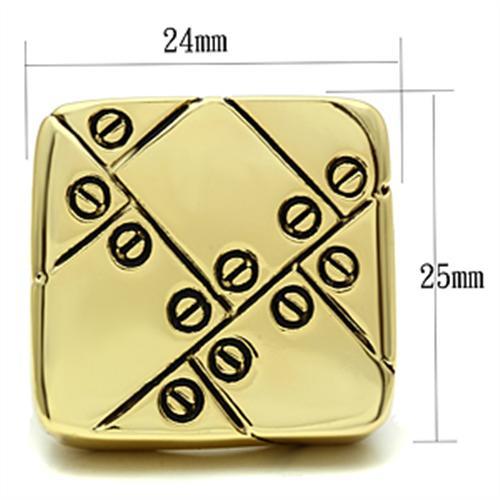 Alamode IP Gold(Ion Plating) Brass Ring with Epoxy in Jet - Flyclothing LLC