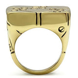 Alamode IP Gold(Ion Plating) Brass Ring with Epoxy in Jet - Alamode