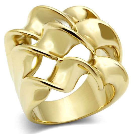 Alamode IP Gold(Ion Plating) Brass Ring with No Stone