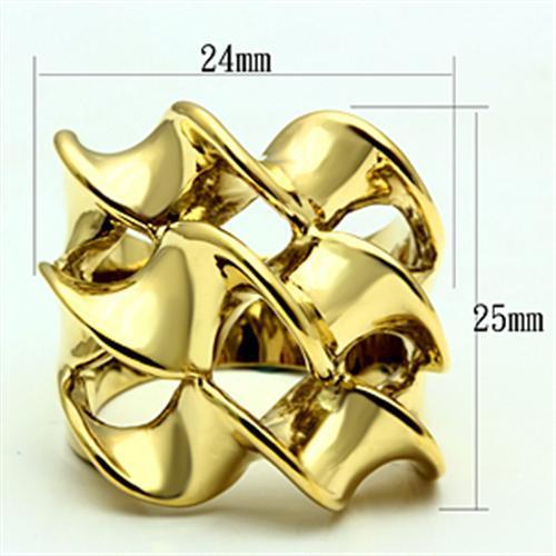 Alamode IP Gold(Ion Plating) Brass Ring with No Stone - Flyclothing LLC