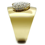 Alamode IP Gold(Ion Plating) Brass Ring with Top Grade Crystal in Clear - Alamode