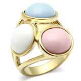 Alamode IP Gold(Ion Plating) Brass Ring with Synthetic Synthetic Stone in Multi Color - Alamode