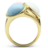 Alamode IP Gold(Ion Plating) Brass Ring with Synthetic Synthetic Stone in Multi Color - Alamode