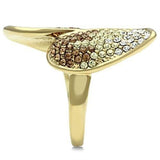 Alamode IP Gold(Ion Plating) Brass Ring with Top Grade Crystal in Multi Color - Alamode