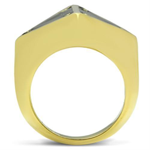 Alamode IP Gold(Ion Plating) Brass Ring with Epoxy in Jet - Flyclothing LLC