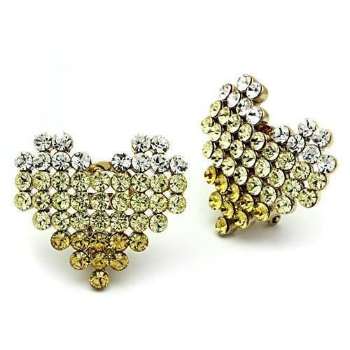 Alamode IP Gold(Ion Plating) Brass Earrings with Top Grade Crystal in Multi Color - Alamode