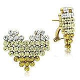 Alamode IP Gold(Ion Plating) Brass Earrings with Top Grade Crystal in Multi Color - Alamode