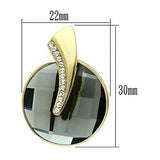 Alamode IP Gold(Ion Plating) Brass Earrings with Synthetic Synthetic Glass in Black Diamond - Alamode