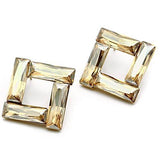 Alamode IP Gold(Ion Plating) Brass Earrings with Top Grade Crystal in Topaz - Alamode