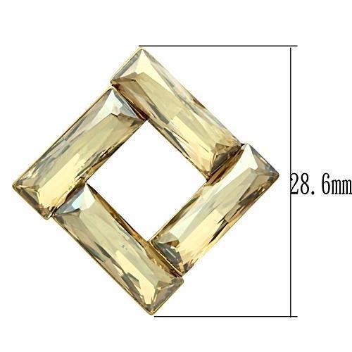 Alamode IP Gold(Ion Plating) Brass Earrings with Top Grade Crystal in Topaz - Alamode