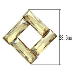 Alamode IP Gold(Ion Plating) Brass Earrings with Top Grade Crystal in Topaz - Alamode