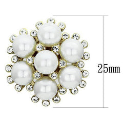 Alamode IP Gold(Ion Plating) Brass Earrings with Synthetic Pearl in White - Flyclothing LLC