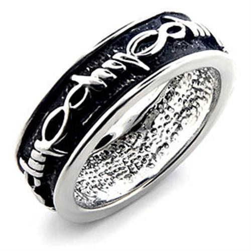 Alamode Rhodium Brass Ring with No Stone